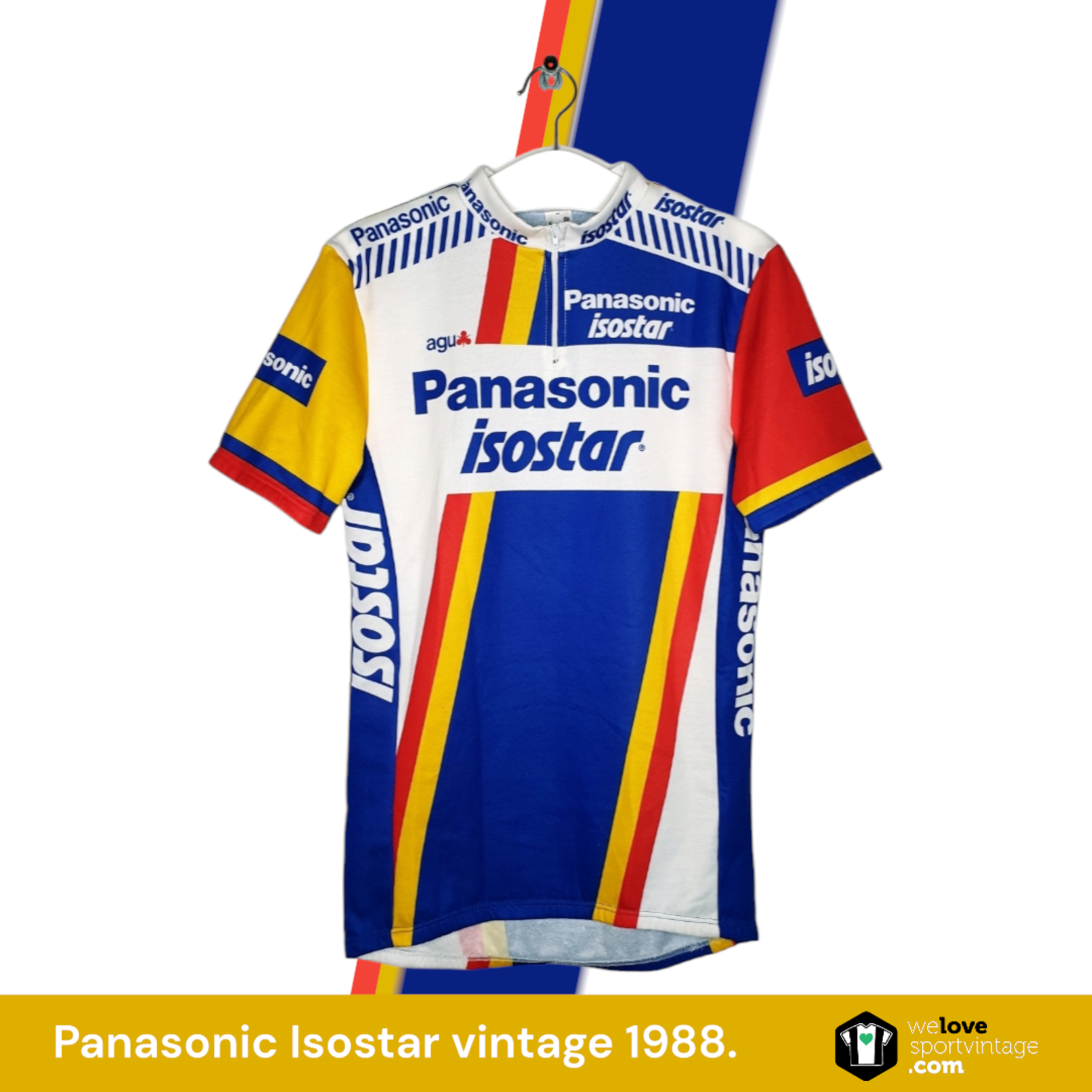 AGU Origineel AGU vintage wielershirt Panasonic–Isostar 1988