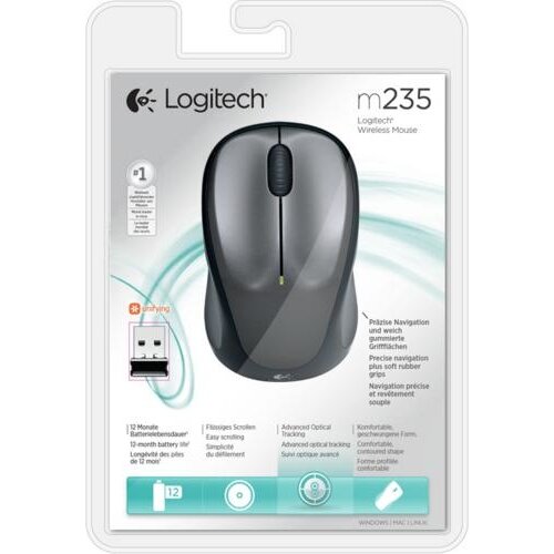 Logitech M235 | Draadloze Muis | Links- en Rechtshandig | RF | 1000 DPI | Zwart