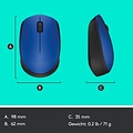 Logitech M171 | Draadloze Muis | Links- en Rechtshandig | RF | 1000 DPI | Zwart/Blauw