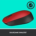 Logitech M171 | Draadloze Muis | Links- en Rechtshandig | RF | 1000 DPI | Rood/Zwart