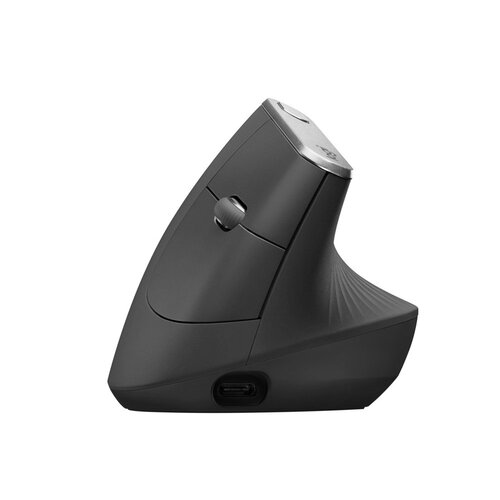 Logitech MX Vertical | Ergonomische Draadloze Muis | Rechtshandig | RF + Bluetooth | 4000 DPI | Zwart/Zilver