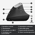 Logitech MX Vertical | Ergonomische Draadloze Muis | Rechtshandig | RF + Bluetooth | 4000 DPI | Zwart/Zilver