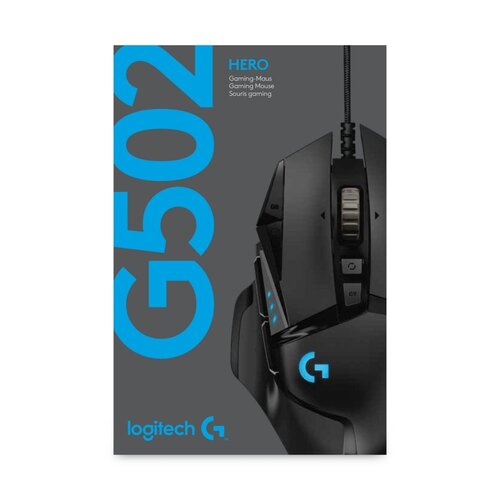 Logitech  G502 HERO | Gaming Muis | Rechtshandig | USB-A (bedraad) | 100 – 25.600 DPI | Zwart