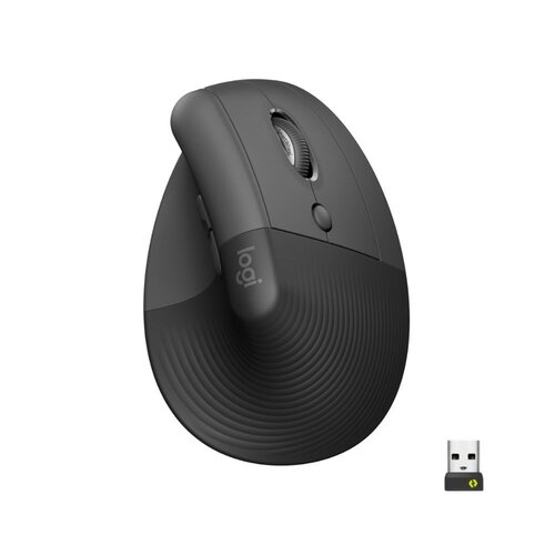 Logitech Lift | Ergonomische Draadloze Muis | Rechtshandig | RF + Bluetooth | 4000 DPI | Grafiet