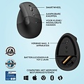 Logitech Lift | Ergonomische Draadloze Muis | Rechtshandig | RF + Bluetooth | 4000 DPI | Grafiet