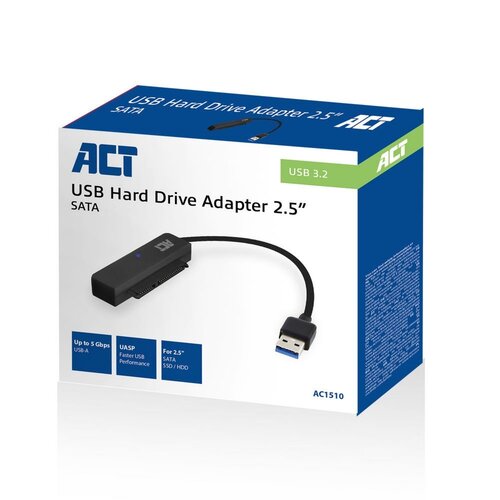 ACT AC1510 tussenstuk voor kabels SATA USB Type-A Zwart