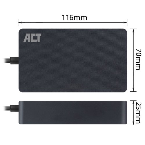 ACT AC2060 | Universele Compacte Notebook Lader | 90 Watt | 2,85 Meter