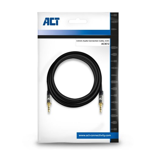 ACT AC3612 audio kabel 5 m 3.5mm Zwart