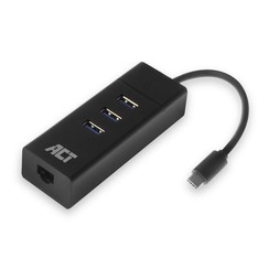 AC6400 interface hub USB 3.2 Gen 1 (3.1 Gen 1) Type-C 5000 Mbit/s Zwart