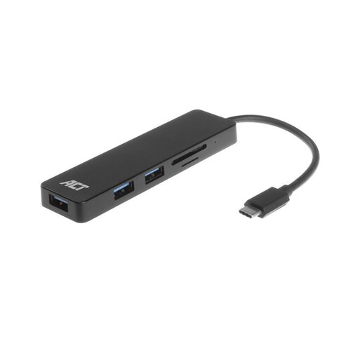 ACT AC6405 interface hub USB 3.2 Gen 1 (3.1 Gen 1) Type-C 5000 Mbit/s Zwart