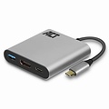 ACT AC7022 | USB-C naar HDMI Female Adapter | PD Pass-Through 60W | 4K | USB-A