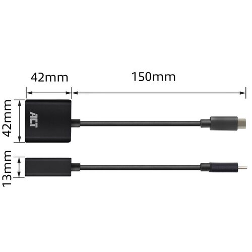 ACT AC7300 | USB-C naar VGA Adapter | 0,15 m | Zwart