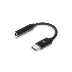 AC7380 audio kabel tussenstuk 0,11 m 3.5mm USB Type-C Zwart