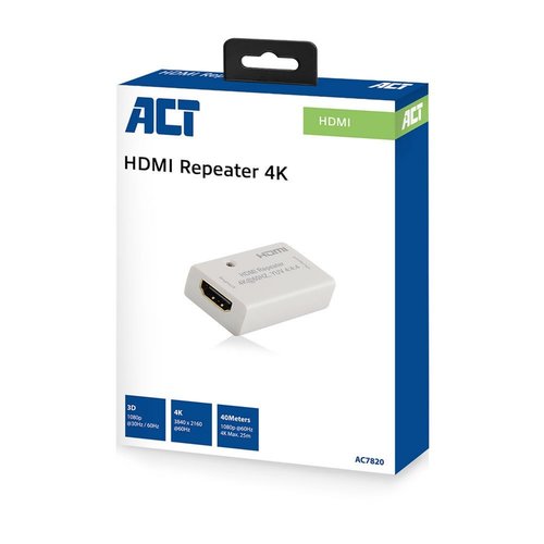 ACT AC7820 | HDMI Repeater | Plug-and-Play | Via HDMI