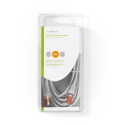 Nedis netwerkkabel | Cat6 | S/FTP (S-STP) | 5 m | Grijs | CCGB85221GY50