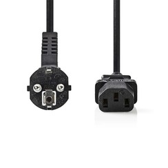 CEGP10000BK20 | 2 m Stroomkabel | Type F (CEE 7/7) Haaks naar IEC-320-C13 | Zwart | 10A | PVC