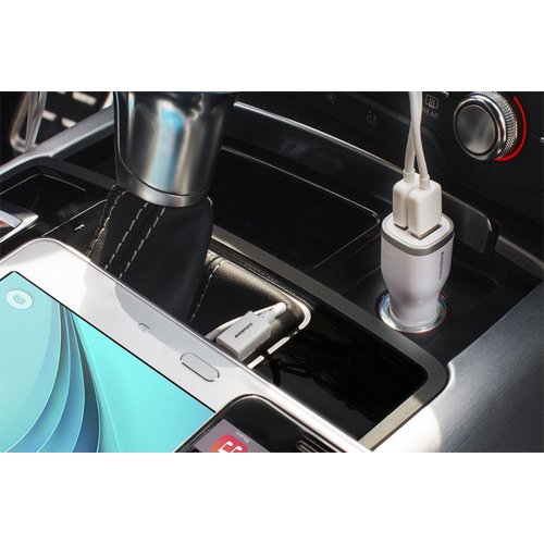 Mobiparts Car Charger Dual USB 2.4A White