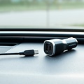 Mobiparts Car Charger | Dual USB-A & USB-C Autolader 12W | Zwart
