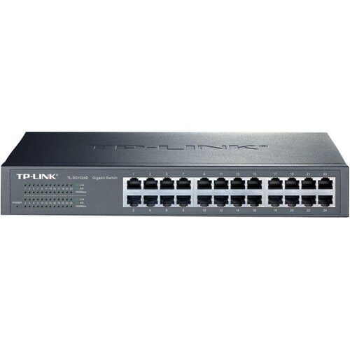 TP-Link TL-SG1024D | Unmanaged Switch | 24 Poorten | Gigabit Ethernet (10/100/1000 Mbps) | Grijs