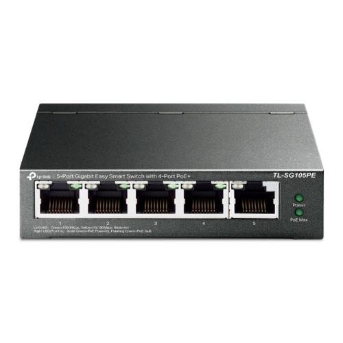 TP-Link TP-LINK TL-SG105PE netwerk-switch Unmanaged L2 Gigabit Ethernet (10/100/1000) Power over Ethernet (PoE) Zwart