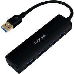 LogiLink UA0295 interface hub USB 3.2 Gen 1 (3.1 Gen 1) Type-A 5000 Mbit/s Zwart