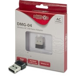 DMG-04 | Wi-Fi 5 USB Nano Adapter | 433 Mbps (5 GHz) / 200 Mbps (2,4 GHz) | USB 2.0 | Zwart