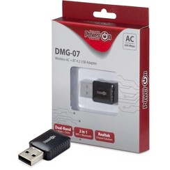 DMG-07 | Wi-Fi 5 & Bluetooth 4.2 USB Adapter | 650 Mbps | Dual-band (2,4 GHz / 5 GHz) | Zwart