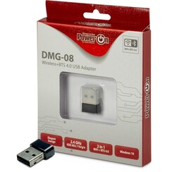DMG-08 | Wi-Fi 4 & Bluetooth 4.0 USB Adapter | 150 Mbps | 2,4 GHz | USB 2.0 | Zwart