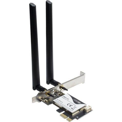 Inter-Tech DMG-35 | Wi-Fi 6 & Bluetooth 5.0 PCIe Adapter | 3000 Mbps | Dual-band (2,4 GHz / 5 GHz) | Intel AX200 Chipset | PCIe x1