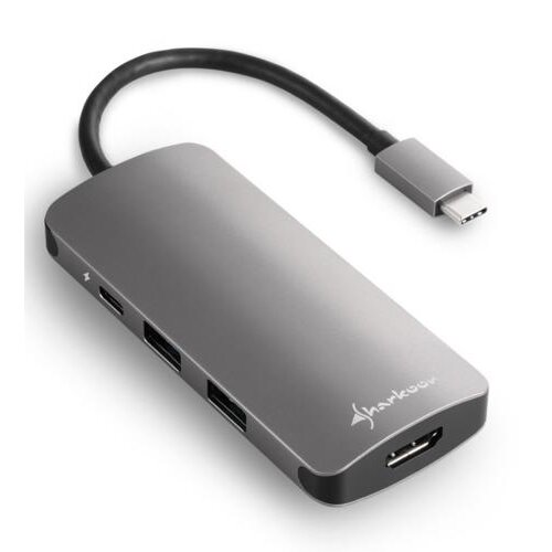 Sharkoon DUB-CMPA | Multiport Adapter | USB-C 3.2 Gen 1 | Grijs