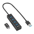 Sharkoon 4044951037582 interface hub USB 3.2 Gen 1 (3.1 Gen 1) Type-C 5000 Mbit/s Zwart