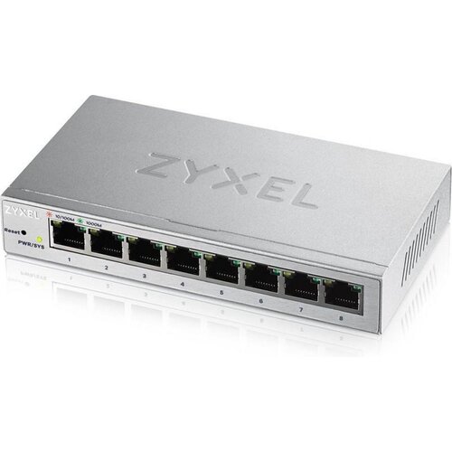 ZyXEL Zyxel GS1200-8 | Managed Web Smart Switch | 8 Poorten | Gigabit Ethernet (10/100/1000 Mbps) | Zilver