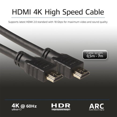 ACT AK3902 | 2 m HDMI Kabel | HDMI Type A naar Type A | Zwart