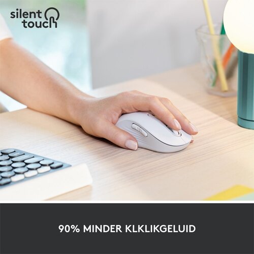 Logitech Signature M650 | Draadloze Muis | Linkshandig | RF + Bluetooth | 2000 DPI | Wit