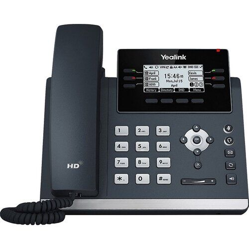 Yealink SIP-T42U Engelse versie | IP-telefoon | 2,7" LCD-scherm | 12 SIP-accounts | HD Voice | Wi-Fi via USB-dongle | Grijs