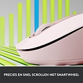 Logitech Signature M650 | Draadloze Muis | Rechtshandig | RF + Bluetooth | 2000 DPI | Roze