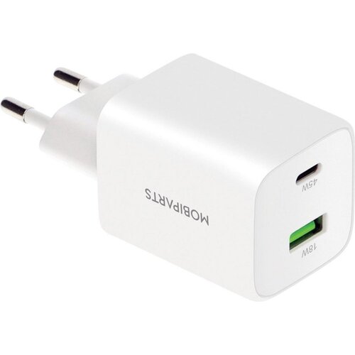 Mobiparts GaN Wall Charger USB-C/USB-A3.0/QC 45W Wit