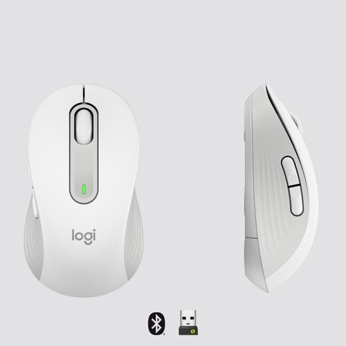 Logitech Signature M650 | Draadloze Muis | Rechtshandig | RF + Bluetooth | 2000 DPI | Wit