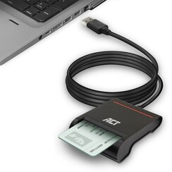 AC6015 USB Smartcard eID Kaartlezer – Zwart | USB 2.0 | Geschikt voor Windows & macOS