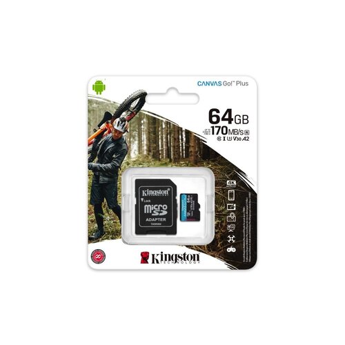 Kingston Canvas Go! Plus | MicroSDXC | 64GB | Class 10 | UHS-I U3