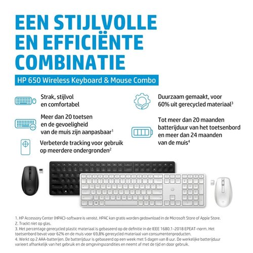 HyperX HP 650 draadloze toetsenbord- en muiscombinatie (Qwerty EU)