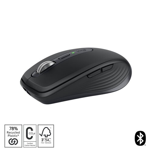 Logitech MX Anywhere 3S | Draadloze Muis | Rechtshandig | RF + Bluetooth | 8000 DPI | Grafiet