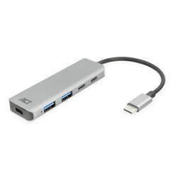 AC7072 USB-C Hub 3.0 | 2x USB-A & 2x USB-C Poorten | 5 Gbps | Aluminium Behuizing | 12 cm Kabel