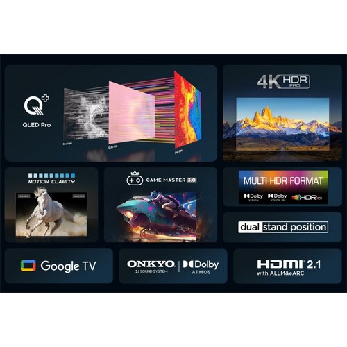 TCL C69 Series 85C69B tv 2,16 m (85") 4K Ultra HD Smart TV Wifi Titanium 450 cd/m²