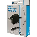 Inter-Tech Argus PD-2045 | Universele USB-C Oplader 45W | Zwart | Met Geïntegreerde Kabel