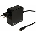 Inter-Tech Argus PD-2065 | Universele USB-C Oplader 65W | Zwart | Met Geïntegreerde Kabel