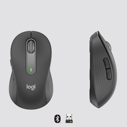 Logitech Signature M650 for Business | Draadloze Muis | Rechtshandig | RF + Bluetooth | 4000 DPI | Grafiet