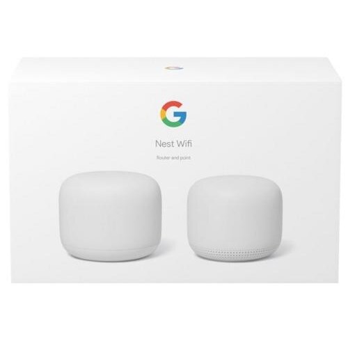 Google  Nest Wifi (2‑pack) | Wifi 5 | Mesh Wifi-systeem | Gigabit Ethernet | Dual-band (2,4 GHz / 5 GHz) | ~2200 Mbit/s