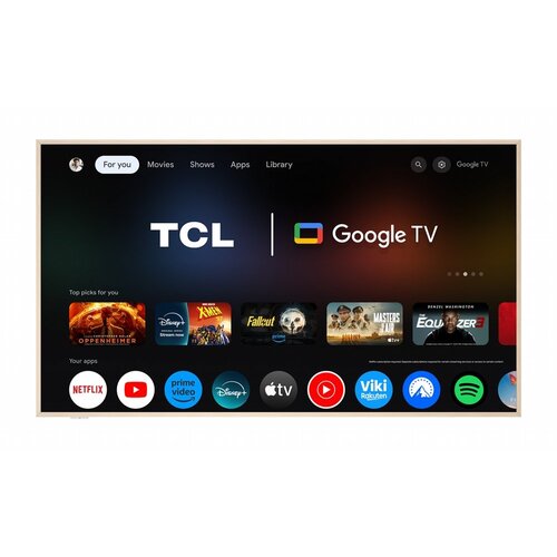 TCL NXTFRAME 55A300W Wit 55" | Ultra HD 4K QLED Smart TV | Google TV + Wi-Fi | Dolby Vision | Slim Design met NXTFRAME | 120Hz