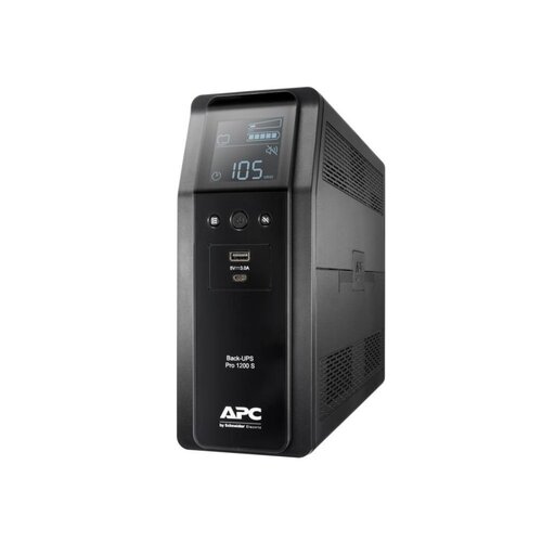 APC Back-UPS Pro BR1200SI | 1200 VA | 8x IEC C13 Stopcontacten (6 op Accu) | Pure Sine Wave | AVR Technologie | USB Type A & C | LCD-scherm